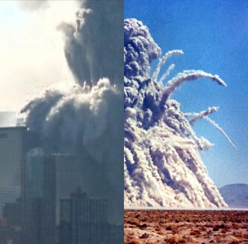 Comparaison de l'effondrement des Tours Jumelles avec une explosion dans le désert
