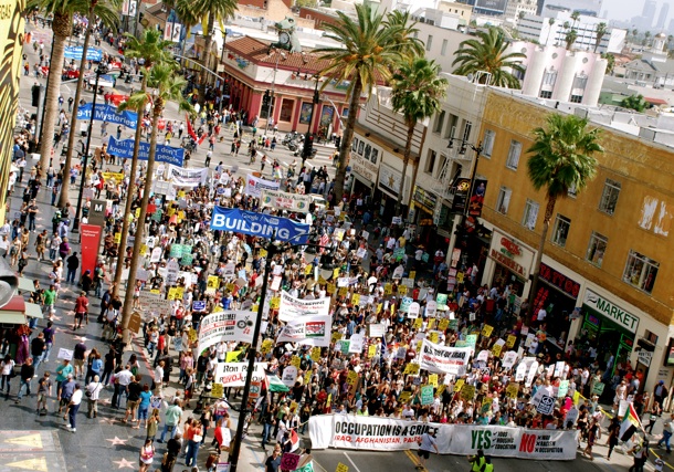 Manifestation pacifiste de We Are Change (WAC) et du mouvement pour la vérité à Los Angeles en 2010