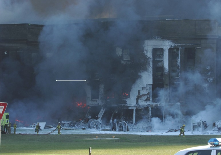 Dommages sur la façade du Pentagone