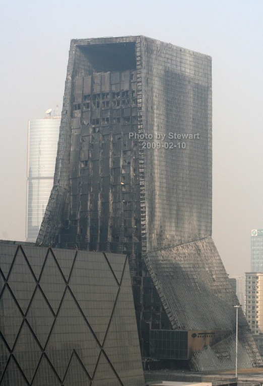 Dommages de l'hôtel Mandarin à Pékin après l'incendie