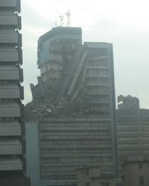 Immeuble endommagé à Lagos, Nigeria