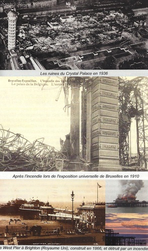 Images extraites de l'iconographie du hors-série du magazine Science et pseudo-sciences consacré aux attentats du 11 septembre 2001 : immeubles détruits par le feu (incendies, AFIS)