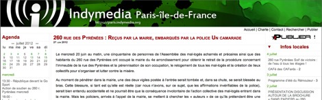 Bandeau du site Indymedia Paris